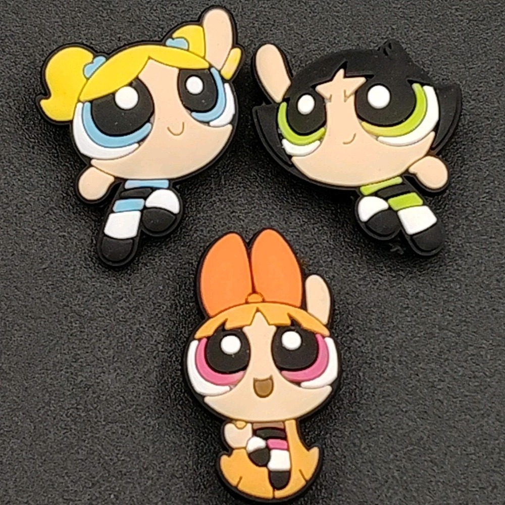 Set-3 Shoe Charms Powerpuff Girl Blossom Bubbles Buttercup Wristband B32.1GA3466